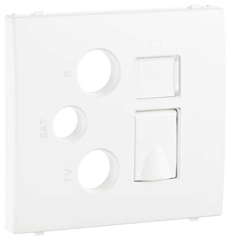 Cover Plate for R - TV - SAT - RJ45 /  R - TV - SAT - RJ45 - FO Multimedia Sockets