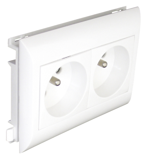 Tomada Dupla Francesa L75 - 4 Módulos