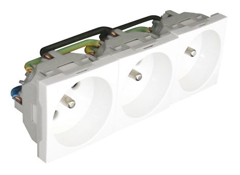 Tomada Tripla Francesa - 6 Módulos